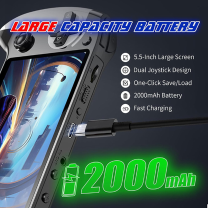 Alpha™ RetroPlay Console – 5.5” HD Offline 1000 games gift