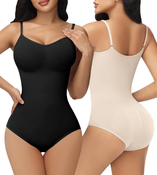 SHAPSHE 2-Pack Plus Size One-Piece Body Shaper for Women – Tummy Control - Alpha Mart Hub